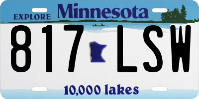 MN license plate 817LSW