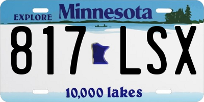 MN license plate 817LSX