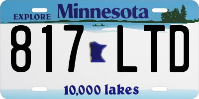 MN license plate 817LTD