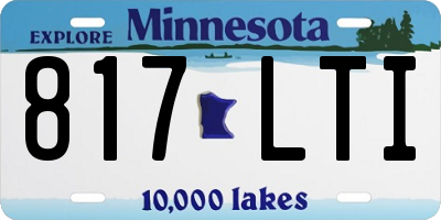 MN license plate 817LTI