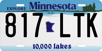 MN license plate 817LTK