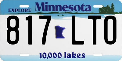 MN license plate 817LTO