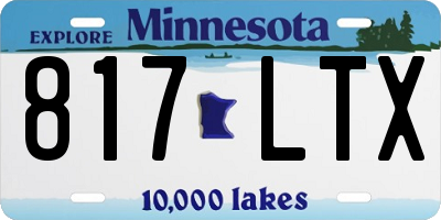 MN license plate 817LTX