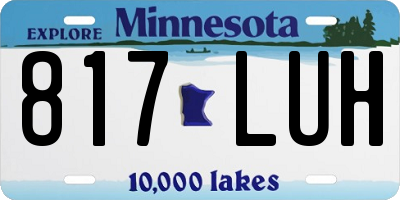 MN license plate 817LUH