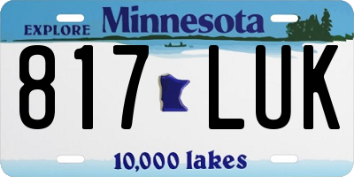 MN license plate 817LUK