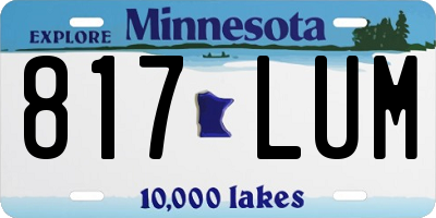 MN license plate 817LUM