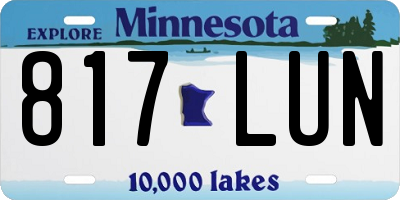 MN license plate 817LUN