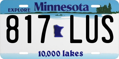 MN license plate 817LUS