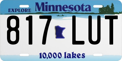 MN license plate 817LUT