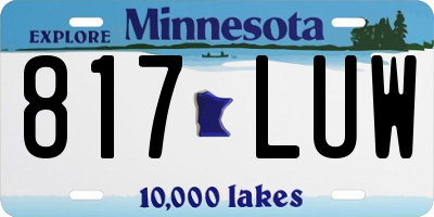 MN license plate 817LUW