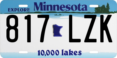 MN license plate 817LZK