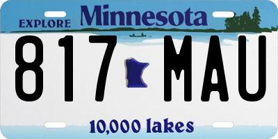 MN license plate 817MAU