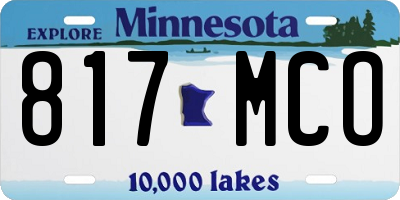 MN license plate 817MCO