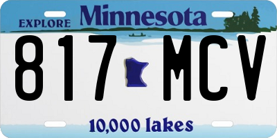 MN license plate 817MCV