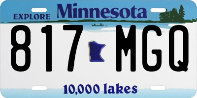 MN license plate 817MGQ