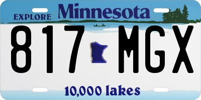 MN license plate 817MGX
