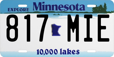 MN license plate 817MIE