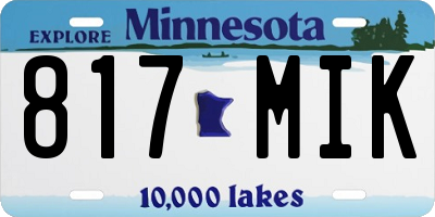 MN license plate 817MIK