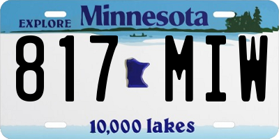 MN license plate 817MIW