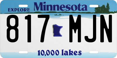 MN license plate 817MJN