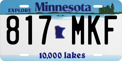 MN license plate 817MKF