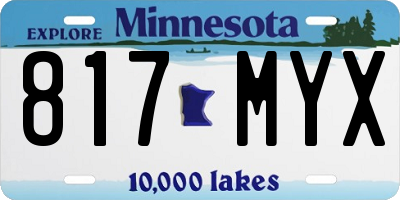 MN license plate 817MYX