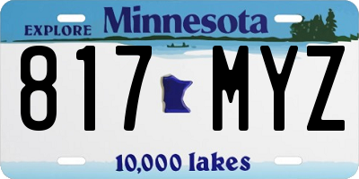 MN license plate 817MYZ