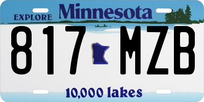 MN license plate 817MZB