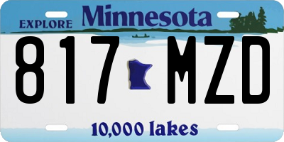 MN license plate 817MZD