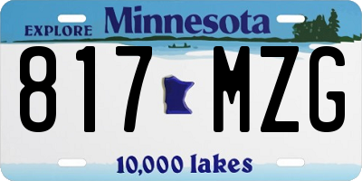 MN license plate 817MZG