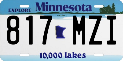 MN license plate 817MZI