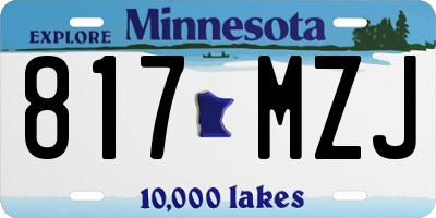 MN license plate 817MZJ