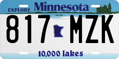 MN license plate 817MZK