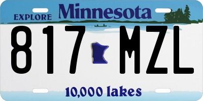 MN license plate 817MZL