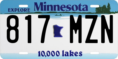 MN license plate 817MZN