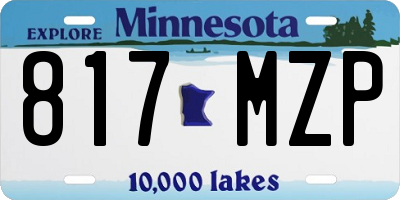 MN license plate 817MZP