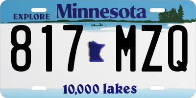 MN license plate 817MZQ