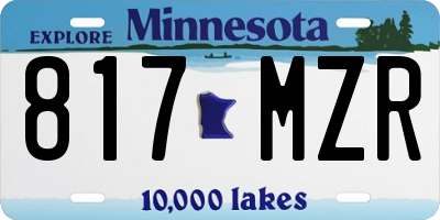 MN license plate 817MZR