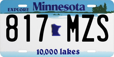 MN license plate 817MZS