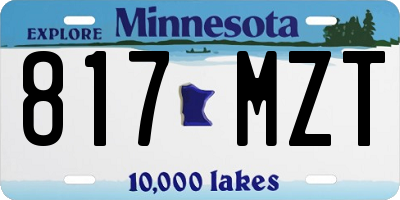 MN license plate 817MZT