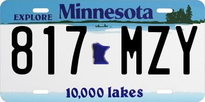MN license plate 817MZY
