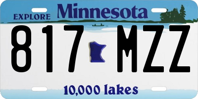 MN license plate 817MZZ