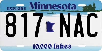 MN license plate 817NAC