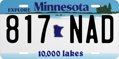MN license plate 817NAD