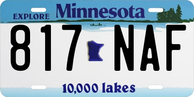 MN license plate 817NAF
