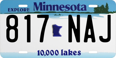 MN license plate 817NAJ