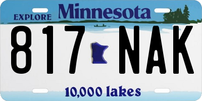 MN license plate 817NAK