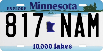 MN license plate 817NAM