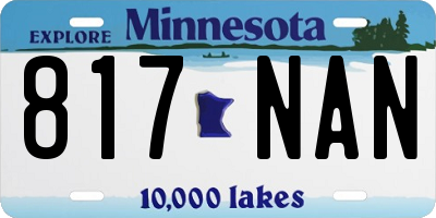MN license plate 817NAN