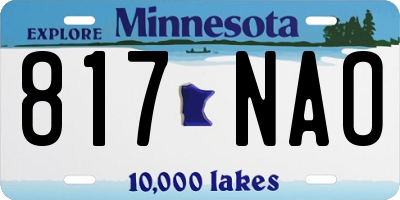 MN license plate 817NAO